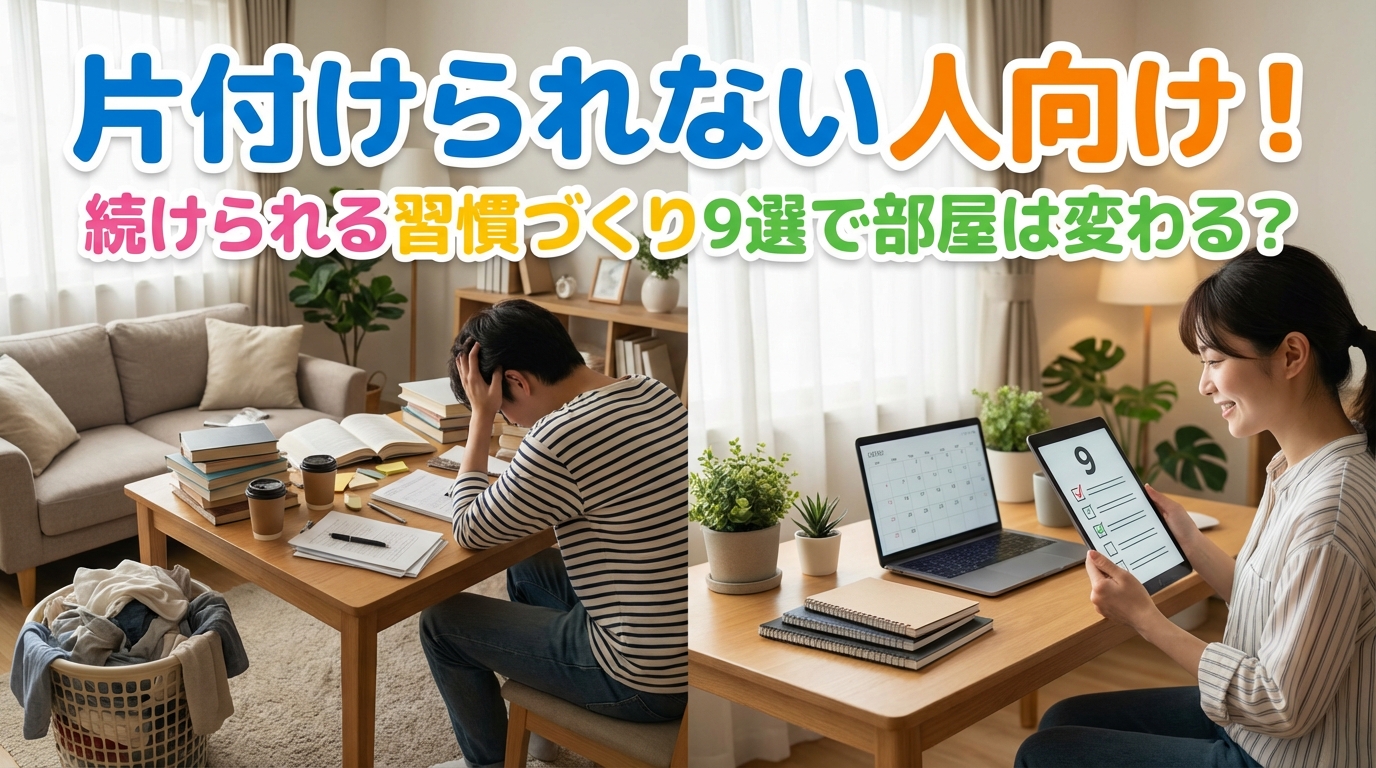 片付けられない人向け！続けられる習慣づくり9選で部屋は変わる？