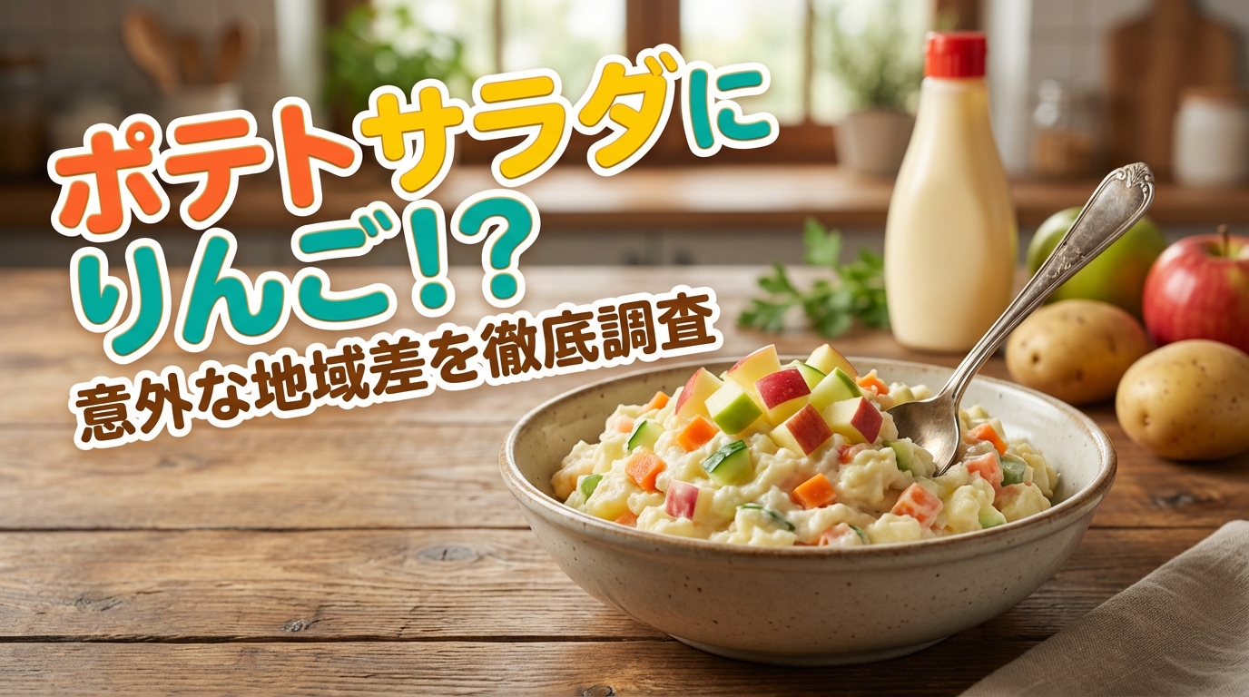 ポテトサラダにりんごを入れる地域はどこ？