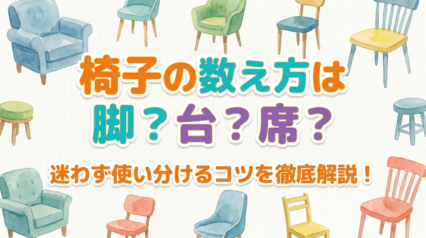 椅子の数え方は脚？台？席？迷わず使い分けるコツを徹底解説！