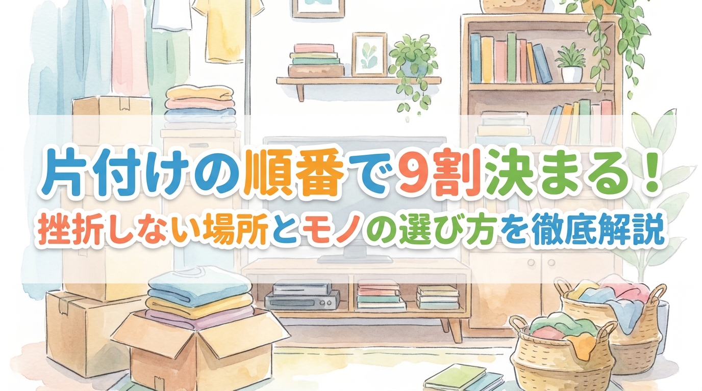 片付けの順番で9割決まる!挫折しない場所とモノの選び方を徹底解説
