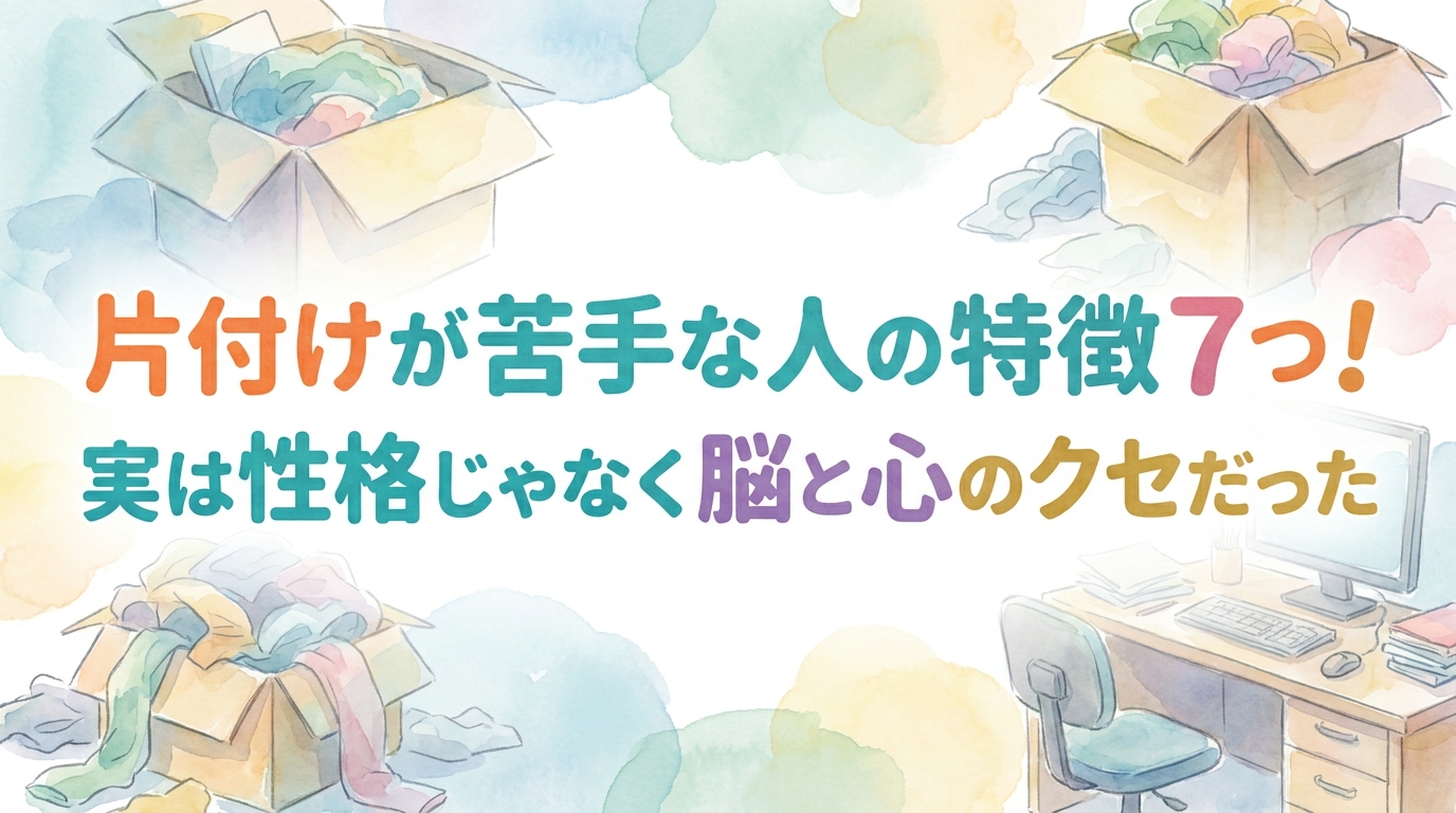 片付けが苦手な人の特徴7つ！実は性格じゃなく脳と心のクセだった