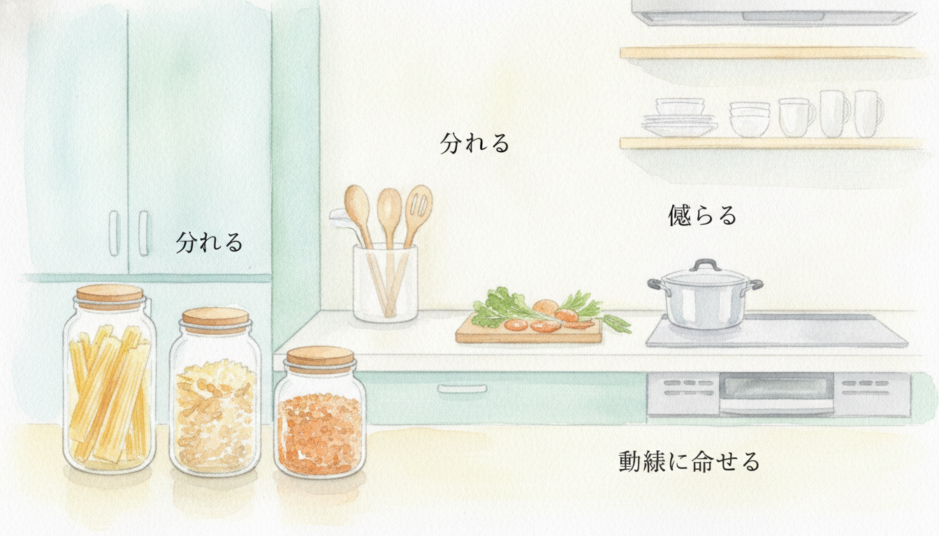 キッチン整理整頓の答えは「減らす→分ける→動線に合わせる」の3ステップ